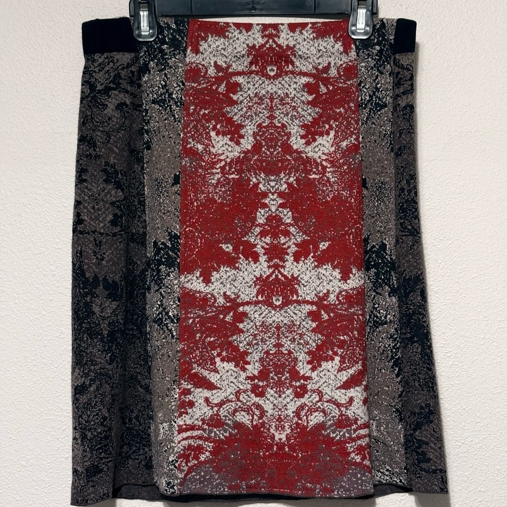 NIC+ZOE Red and Black A-Line Skirt